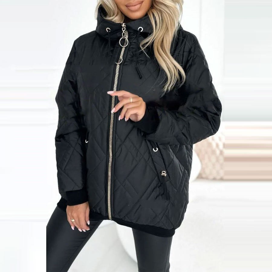 Women's Casual Hooded Pure Color Cotton Clothing Coat Best YouTube Store