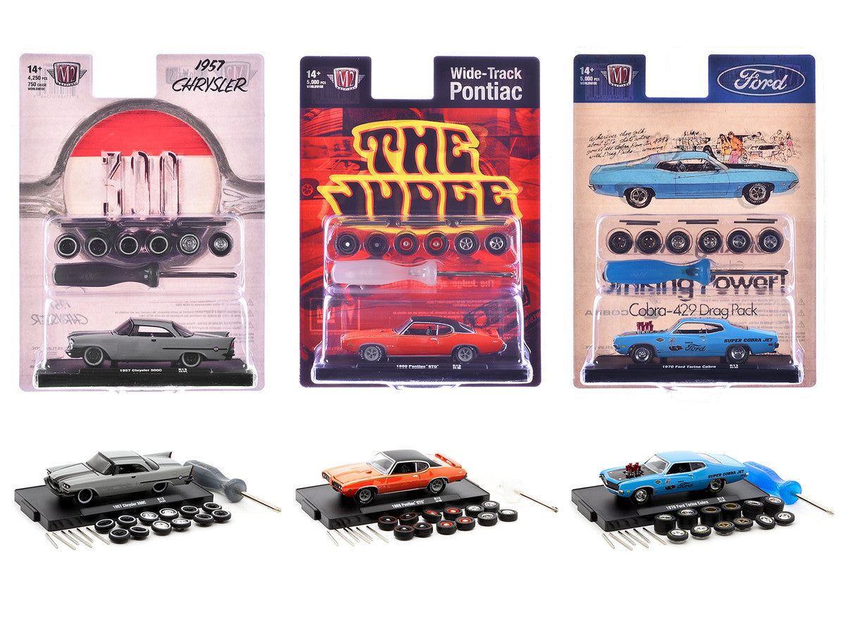 "Auto Wheels" 3 piece Car Set Release 13 Limited Edition to 5000 pieces Worldwide 1/64 Diecast Model Cars by M2 Machines LuxuryLifeWay Online Store