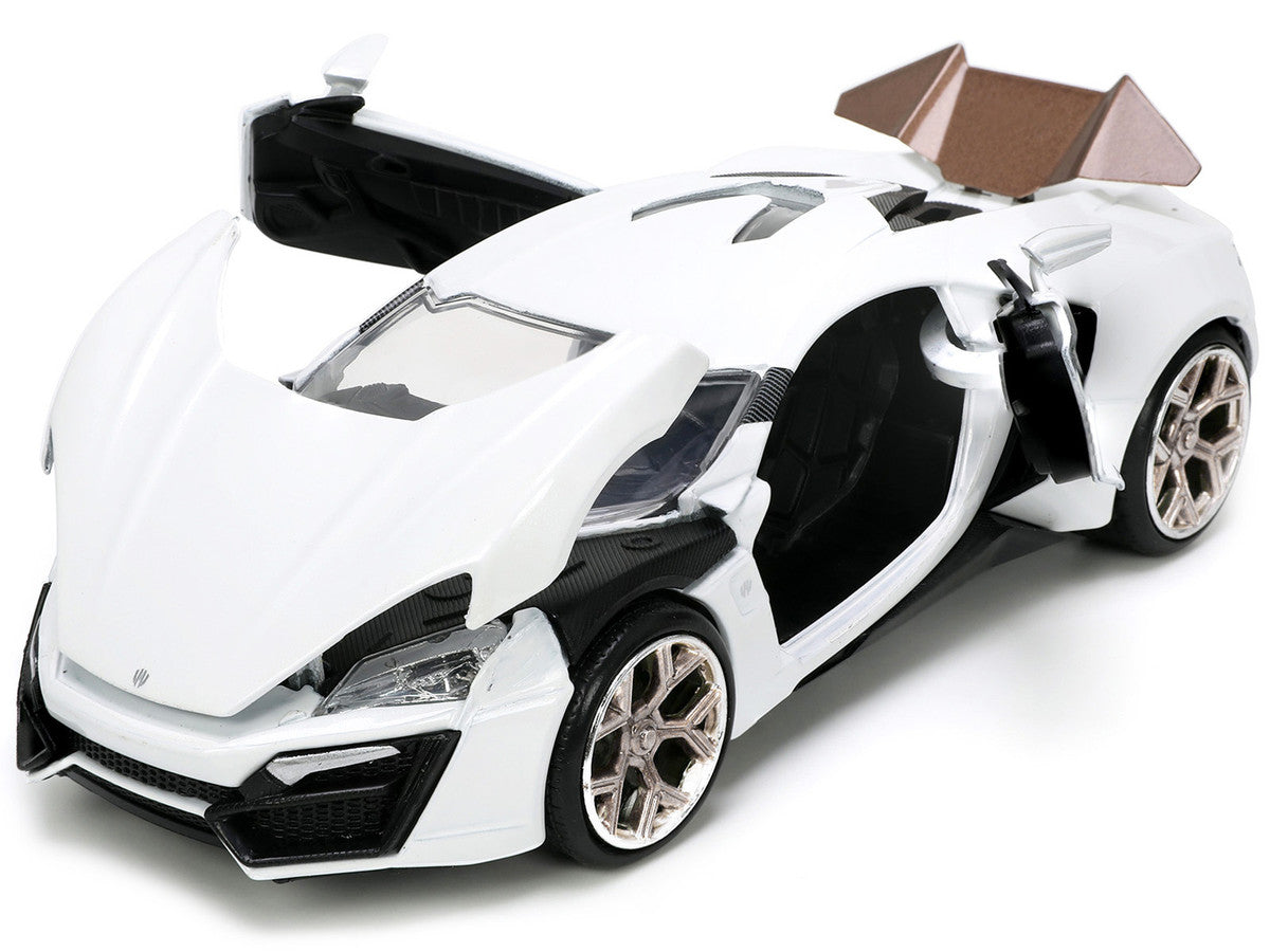 Lykan Hypersport White with Bronze Metallic Rear Spoiler "HKS" "Hyper-Spec" Series 1/24 Diecast Model Car by Jada LuxuryLifeWay Online Store