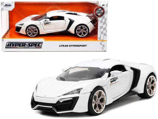 Lykan Hypersport White with Bronze Metallic Rear Spoiler "HKS" "Hyper-Spec" Series 1/24 Diecast Model Car by Jada LuxuryLifeWay Online Store