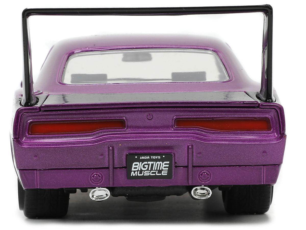 1969 Dodge Charger Daytona Purple Metallic with Black Tail Stripe "Bigtime Muscle" Series 1/24 Diecast Model Car by Jada LuxuryLifeWay Online Store
