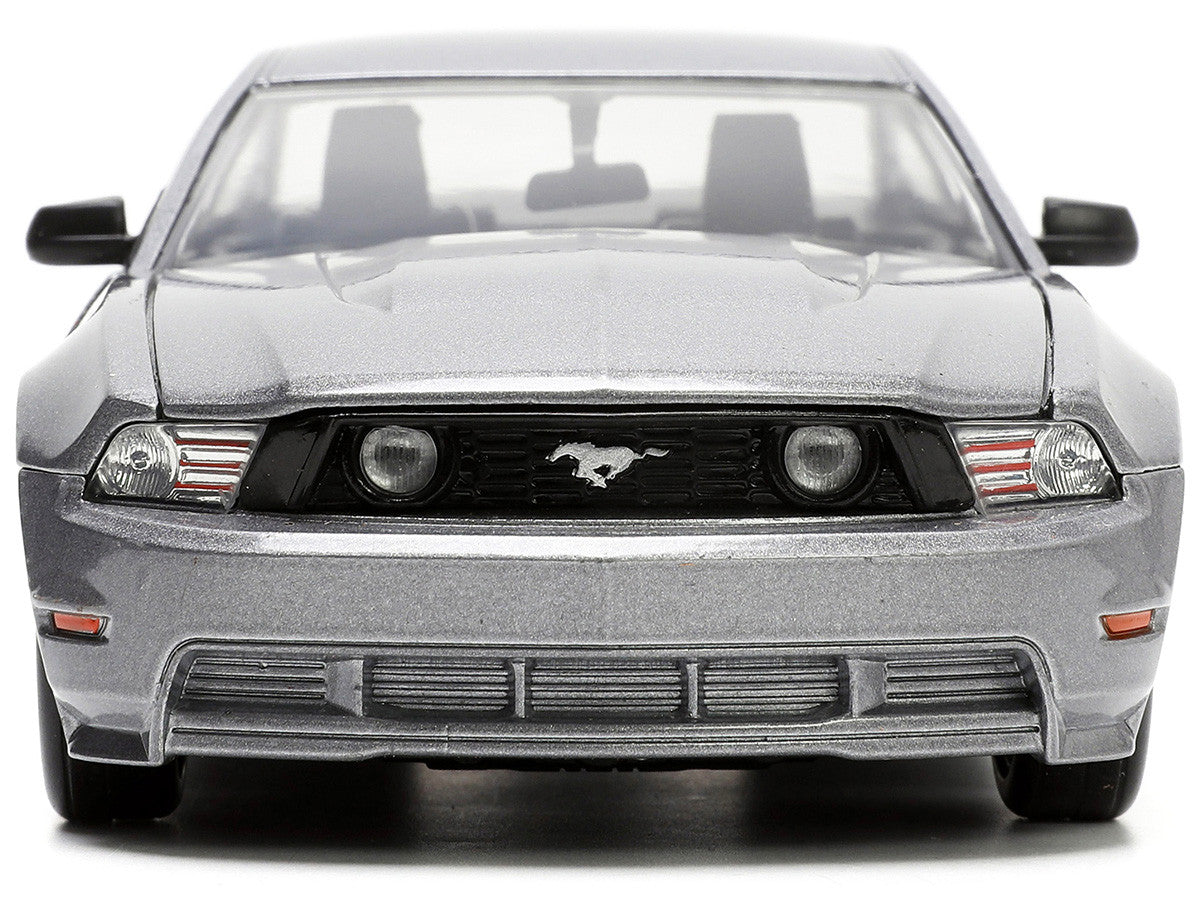 2010 Ford Mustang GT Gray Metallic with Flames "Ford Motor Company" "Bigtime Muscle" Series 1/24 Diecast Model Car by Jada LuxuryLifeWay Online Store