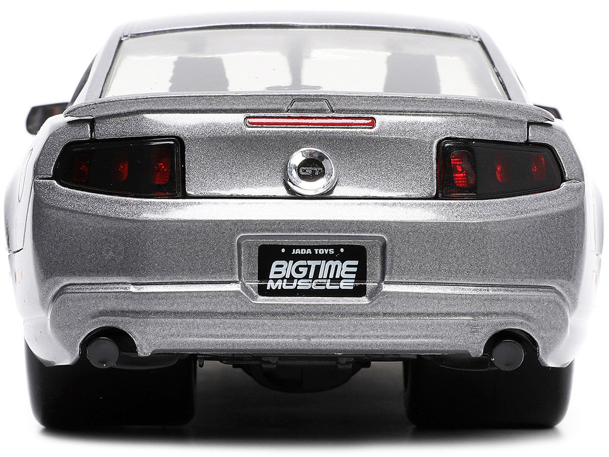 2010 Ford Mustang GT Gray Metallic with Flames "Ford Motor Company" "Bigtime Muscle" Series 1/24 Diecast Model Car by Jada LuxuryLifeWay Online Store