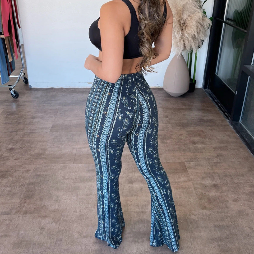 High Elastic Tight Pants Slim Sexy Print Trousers Womens Clothing LadyShow.Store
