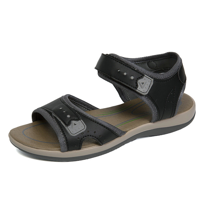 Casual Comfort Flat Fish Mouth Hollow Velcro Beach Sandals LadyShow.Store