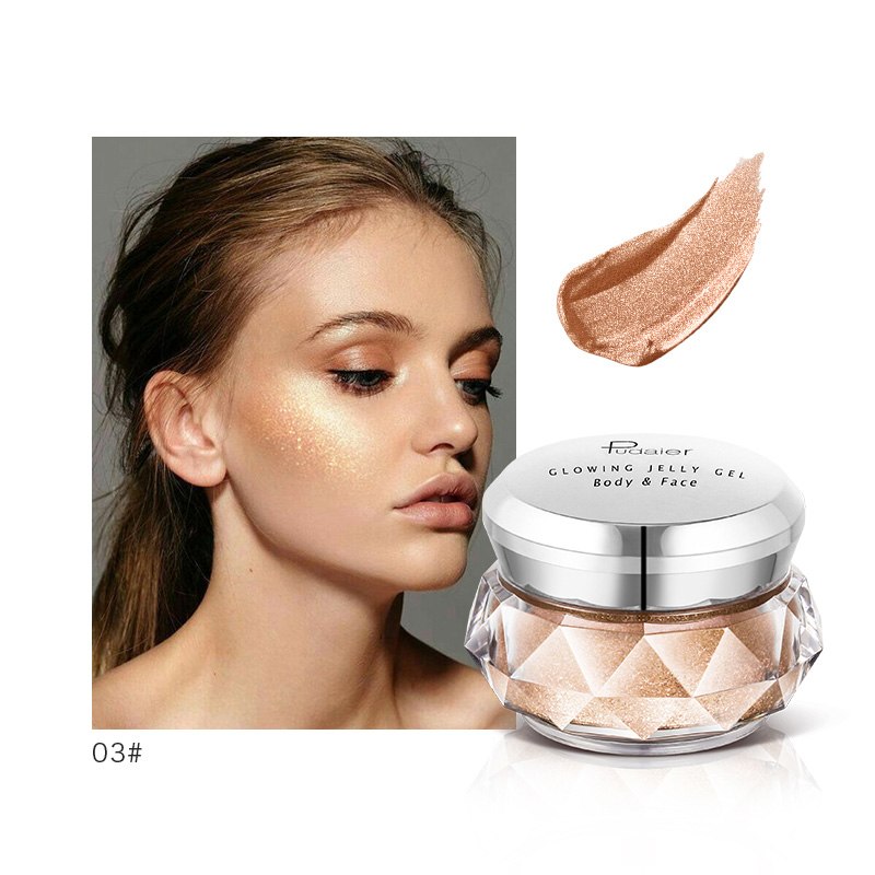 Face Highlighter Jelly Gel Mermaid Eyeshadow Glow Body Glitter Festival Makeup Iluminador Gold Liquid Highlighter Bronzer LadyShow.Store