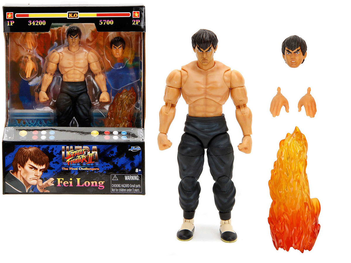 Fei Long 6" Moveable Figure with Accessories and Alternate Head and Hands "Ultra Street Fighter II: The Final Challengers" (2017) Video Game model by Jada LuxuryLifeWay Online Store