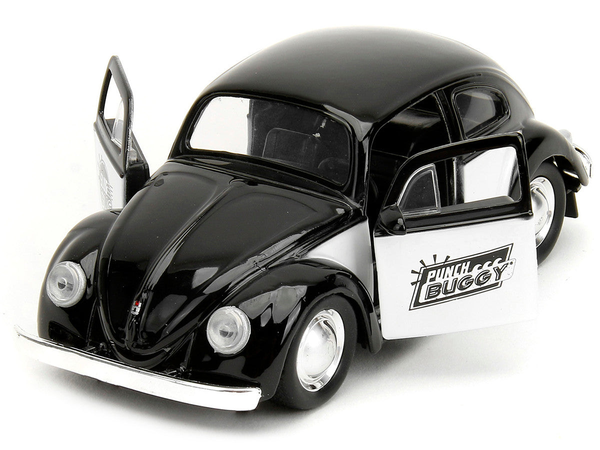 1959 Volkswagen Beetle "Punch Buggy" Black and White and Boxing Gloves Accessory "Punch Buggy" Series 1/32 Diecast Model Car by Jada LuxuryLifeWay Online Store
