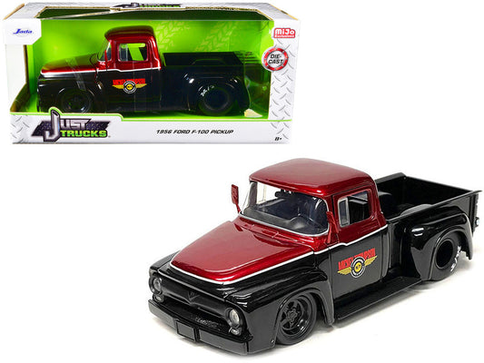 1956 Ford F-100 Pickup Truck "Mickey Thompson Performance Tires & Wheels" Black and Red Metallic "Just Trucks" Series 1/24 Diecast Model Car by Jada LuxuryLifeWay Online Store