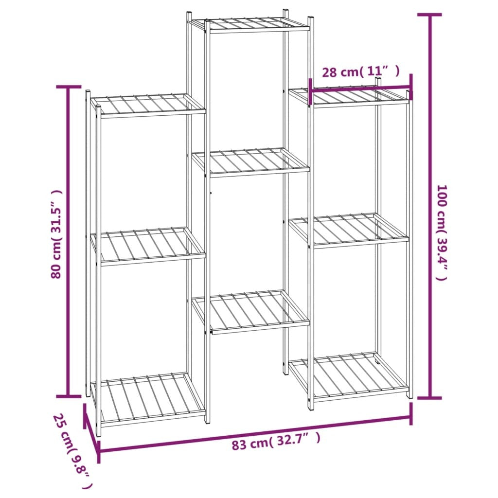 Flower Stand 32.7"x9.8"x39.4" Black Iron LuxuryLifeWay Online Store