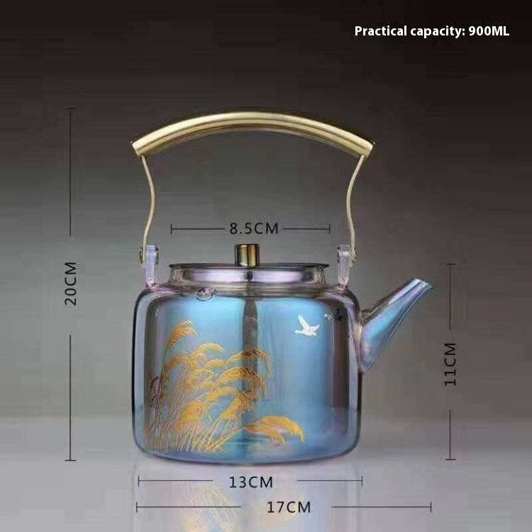 Large Capacity Heat-resistant Glass Colorful Kettle PearlNestDecor.com
