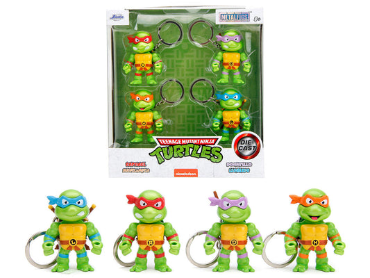 Set of 4 Diecast Figure Key Chains "Teenage Mutant Ninja Turtles" TV Series "Metalfigs" Series Diecast Models by Jada LuxuryLifeWay Online Store