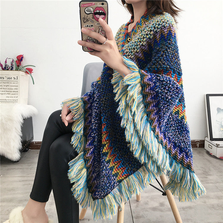 Tassel Scarf Knit Coat NorixaFashion.com