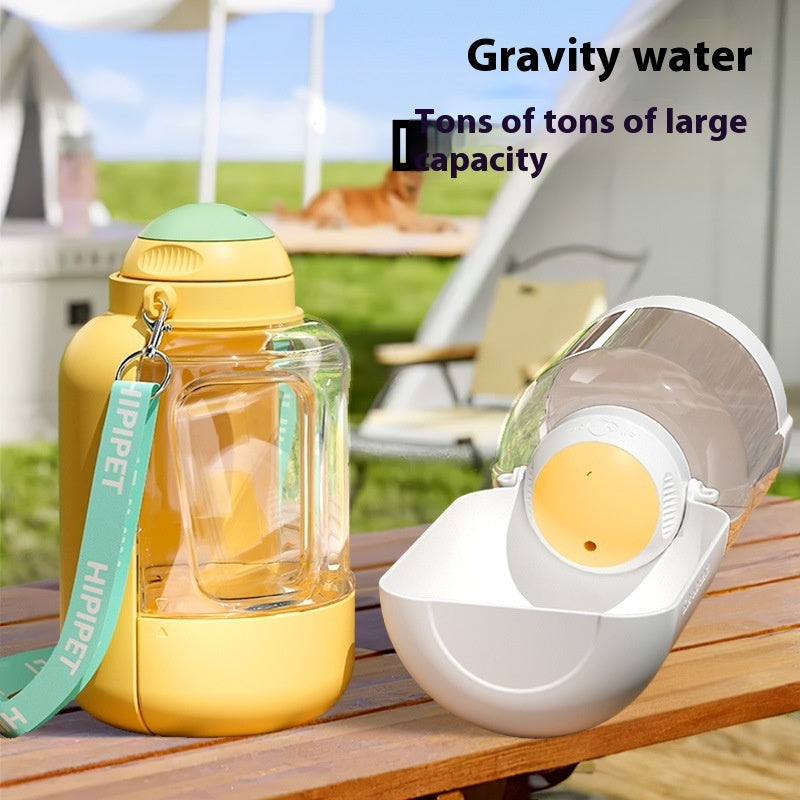 2 In 1 Dog Large Capacity Pets Out Drinking Pot Cat Water Dispenser Portable Water Cup Water And Food Integrated Bowl Pet Products Pets Fashion