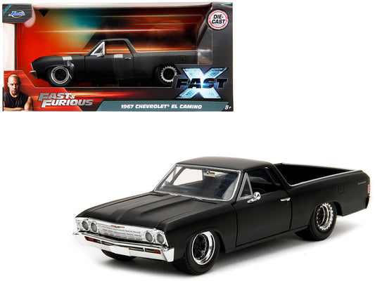 1967 Chevrolet El Camino Matt Black "Fast & Furious" Series 1/24 Diecast Model Car by Jada LuxuryLifeWay Online Store