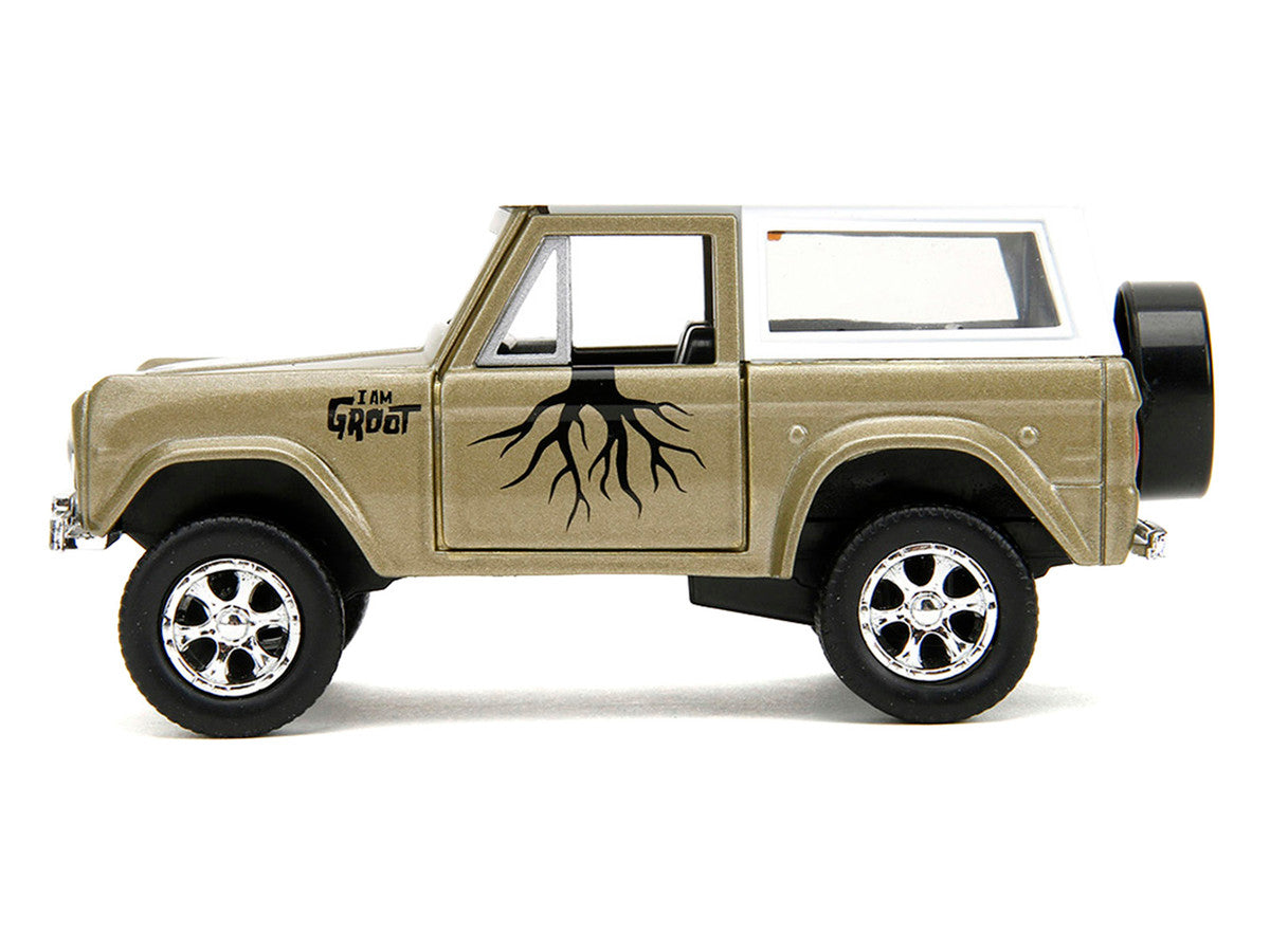 1973 Ford Bronco "Groot" Gold Metallic with White Top "Guardians of the Galaxy" "Hollywood Rides" Series 1/32 Diecast Car Model by Jada LuxuryLifeWay Online Store