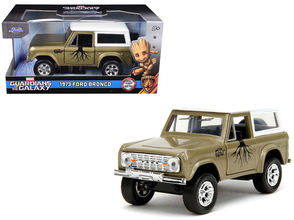 1973 Ford Bronco "Groot" Gold Metallic with White Top "Guardians of the Galaxy" "Hollywood Rides" Series 1/32 Diecast Car Model by Jada LuxuryLifeWay Online Store