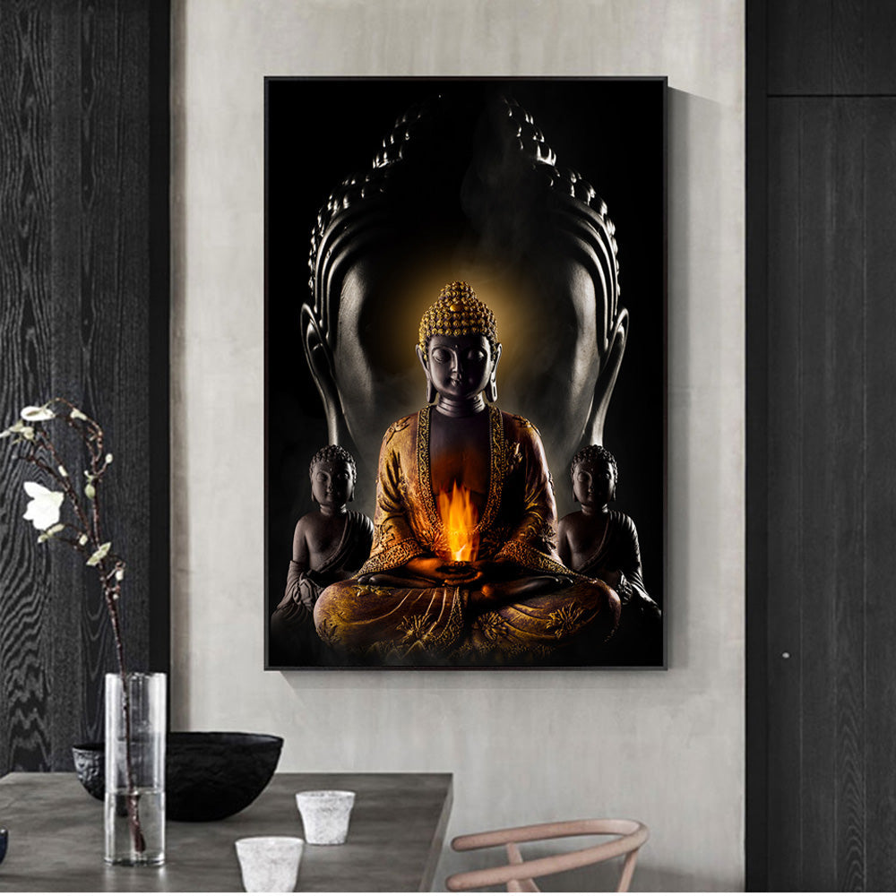 God Buddha Wall Art Canvas  Modern Buddha Canvas Art Paintings On The Wall Canvas Pictures Buddhism Posters Wall Decor PearlNestDecor.com