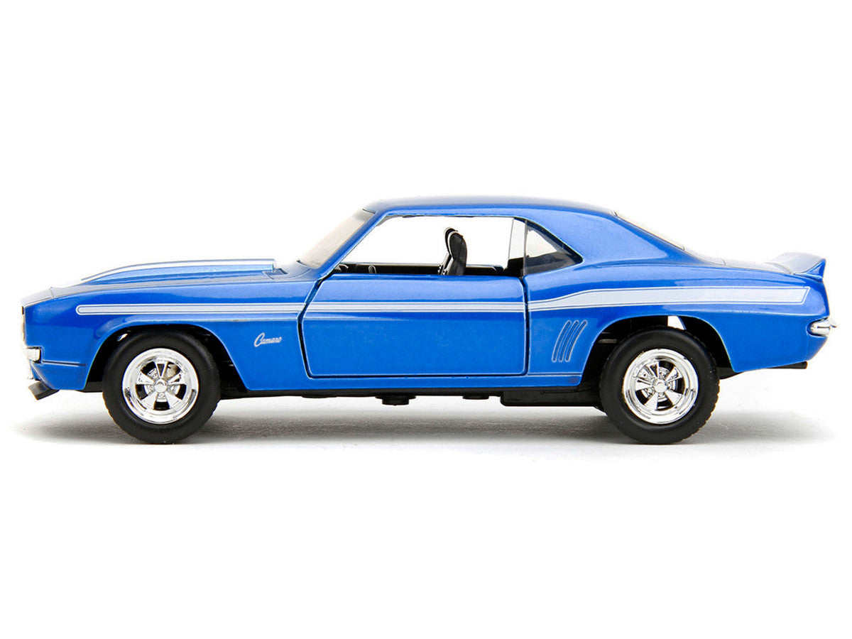 1969 Chevrolet Camaro Blue Metallic with White Stripes "2 Fast 2 Furious" (2003) Movie "Fast & Furious" Series 1/32 Diecast Model Car by Jada LuxuryLifeWay Online Store