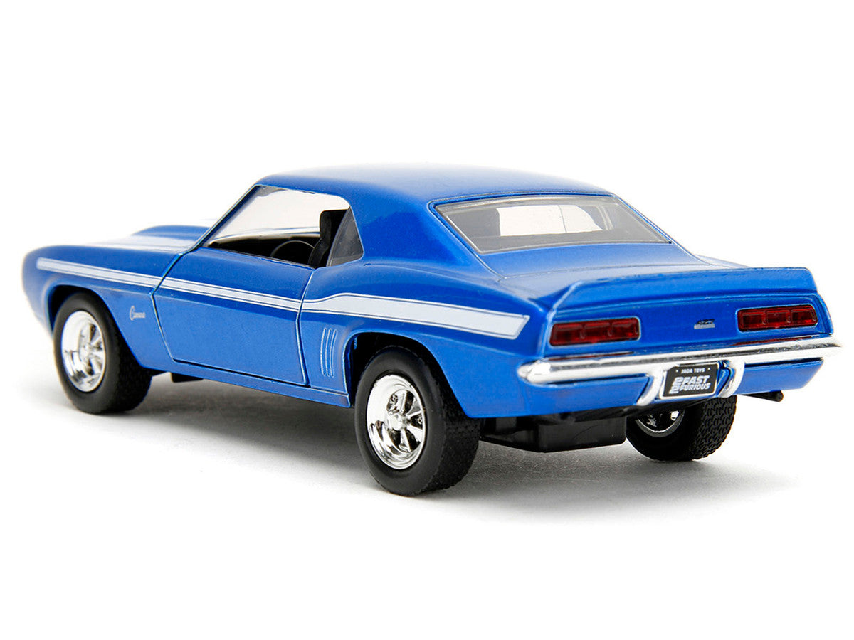 1969 Chevrolet Camaro Blue Metallic with White Stripes "2 Fast 2 Furious" (2003) Movie "Fast & Furious" Series 1/32 Diecast Model Car by Jada LuxuryLifeWay Online Store