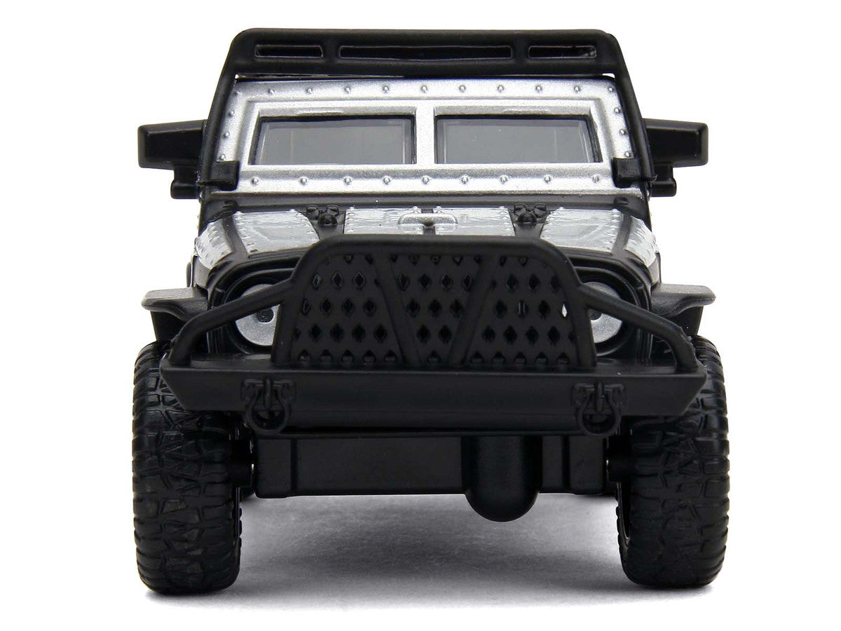Tej's Jeep Wrangler Custom Silver Metallic with Black Top and Roof Rack "Furious 7" (2015) Movie "25 Years of Fast & Furious" Series 1/32 Diecast Model Car by Jada LuxuryLifeWay Online Store
