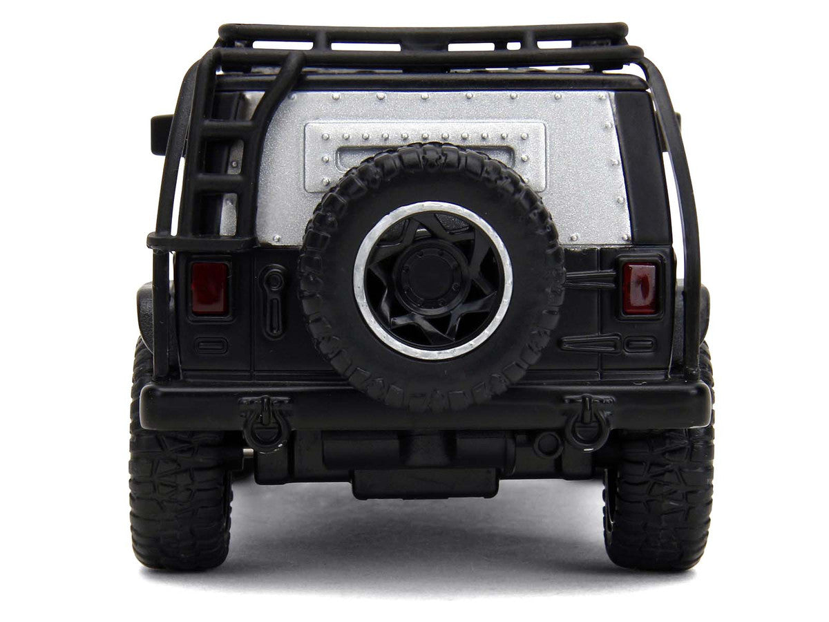Tej's Jeep Wrangler Custom Silver Metallic with Black Top and Roof Rack "Furious 7" (2015) Movie "25 Years of Fast & Furious" Series 1/32 Diecast Model Car by Jada LuxuryLifeWay Online Store
