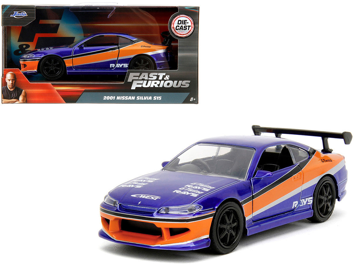 2001 Nissan Silvia S15 RHD (Right Hand Drive) Blue Metallic with Graphics "The Fast and the Furious: Tokyo Drift" (2006) Movie "Fast & Furious" Series 1/32 Diecast Car Model by Jada LuxuryLifeWay Online Store