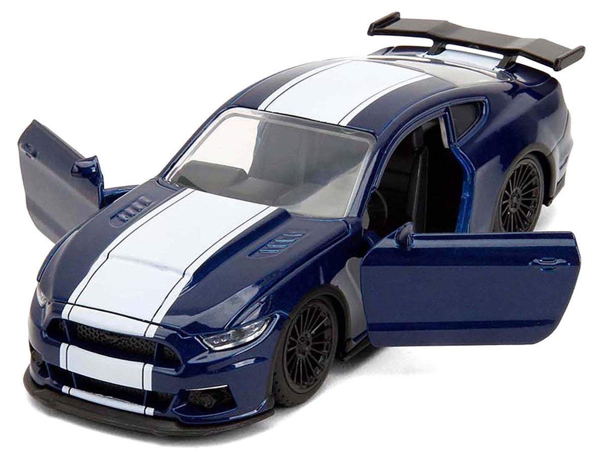 2016 Ford Mustang GT Dark Blue Metallic with White Stripe "F9" (2021) Movie "Fast & Furious" Series 1/32 Diecast Model Car by Jada LuxuryLifeWay Online Store
