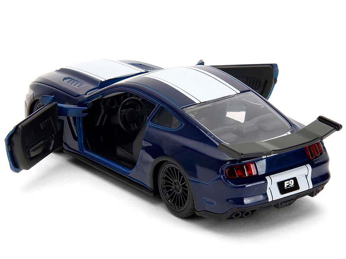 2016 Ford Mustang GT Dark Blue Metallic with White Stripe "F9" (2021) Movie "Fast & Furious" Series 1/32 Diecast Model Car by Jada LuxuryLifeWay Online Store