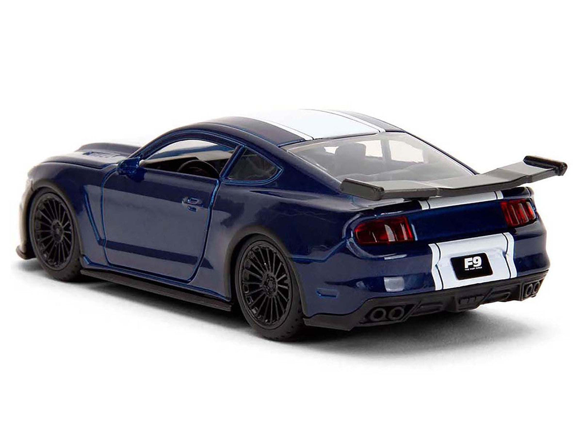 2016 Ford Mustang GT Dark Blue Metallic with White Stripe "F9" (2021) Movie "Fast & Furious" Series 1/32 Diecast Model Car by Jada LuxuryLifeWay Online Store