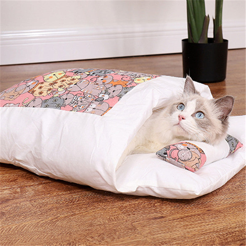 Winter Warm Cat Closed Removable And Washable Quilt Pets Fashion