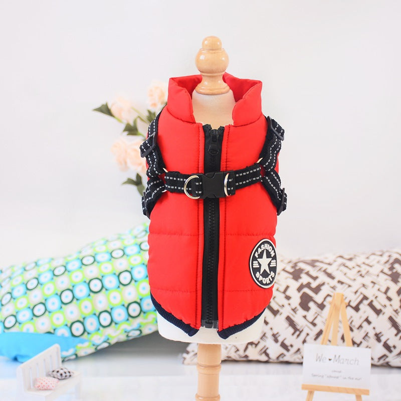 Waterproof Dog Clothes Winter Dog Coat With Harness Warm Pet Clothing Big Dog Jacket Chihuahua Labrador Coat Costume Best YouTube Store