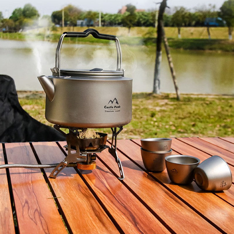 Outdoor Titanium Kettle Boiling Water Camping Household PearlNestDecor.com