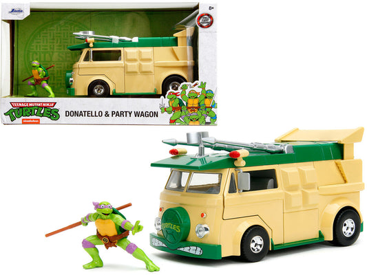 Party Wagon Green and Beige and Donatello Diecast Figure "Teenage Mutant Ninja Turtles" "Hollywood Rides" Series Diecast Model by Jada LuxuryLifeWay Online Store
