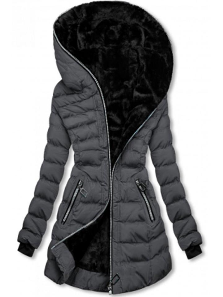 Hooded long-sleeved warm and velvet cotton jacket LadyShow.Store