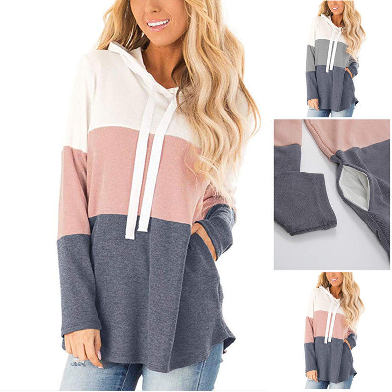 Collared drawstring hooded pocket hoodie