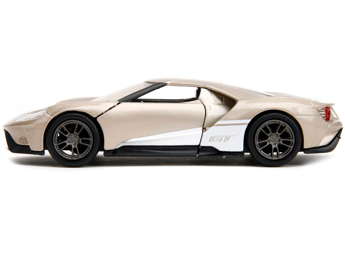 2017 Ford GT Gold Metallic with White Accents "Pink Slips" Series 1/32 Diecast Model Car by Jada LuxuryLifeWay Online Store