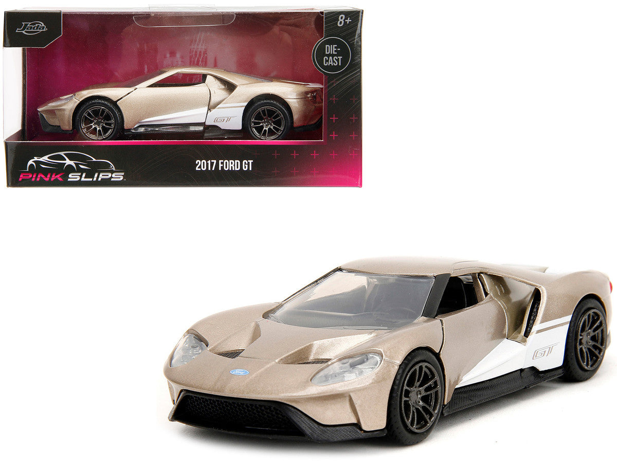 2017 Ford GT Gold Metallic with White Accents "Pink Slips" Series 1/32 Diecast Model Car by Jada LuxuryLifeWay Online Store