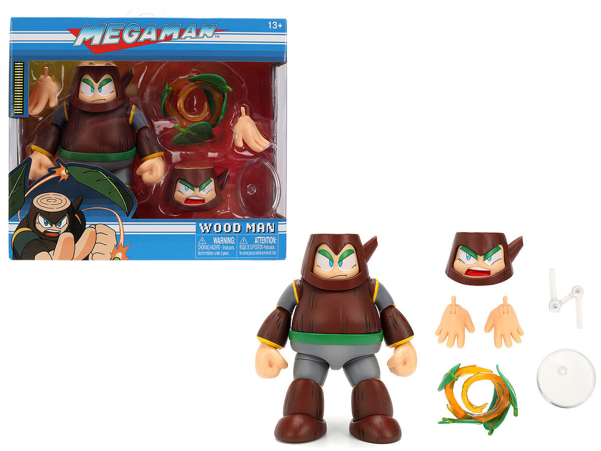 Wood Man 5" Moveable Figure (Deluxe Version) with Accessories and Alternate Head and Hands "Mega Man" (1987) Video Game Model by Jada LuxuryLifeWay Online Store