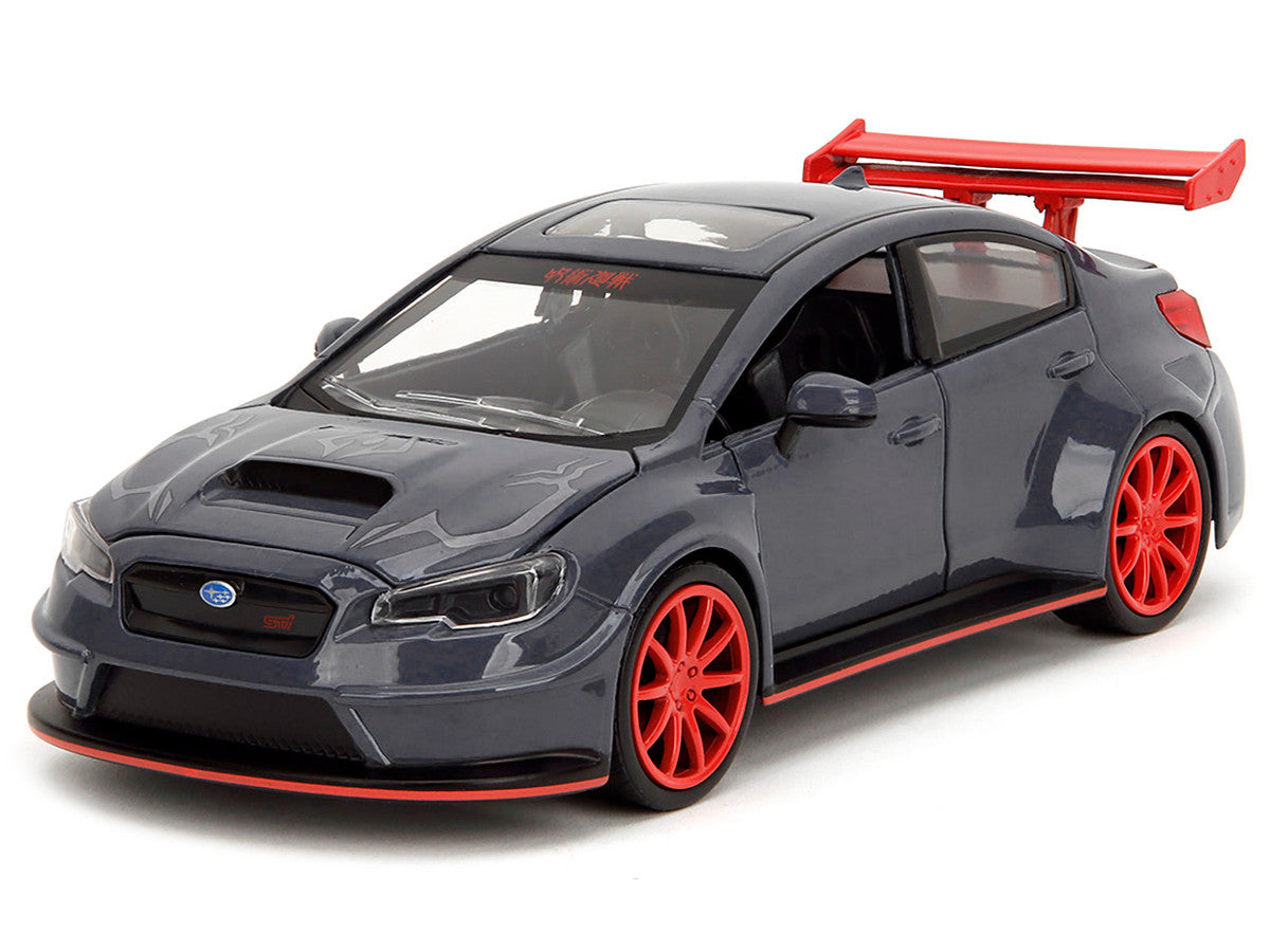 2016 Subaru WRX STI Widebody Dark Blue and Yuji Itadori Diecast Figure "Jujutsu Kaisen" (2020–2023) TV Series "Anime Hollywood Rides" Series 1/24 Diecast Model Car by Jada LuxuryLifeWay Online Store