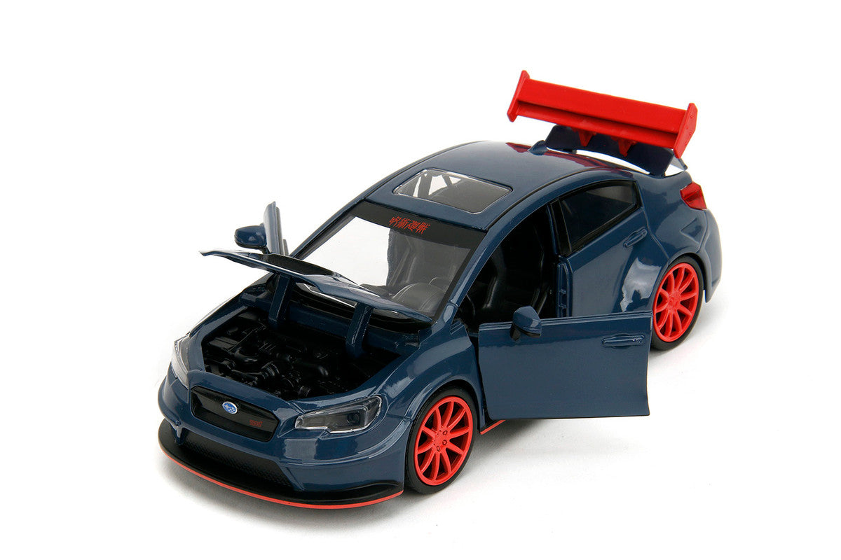 2016 Subaru WRX STI Widebody Dark Blue and Yuji Itadori Diecast Figure "Jujutsu Kaisen" (2020–2023) TV Series "Anime Hollywood Rides" Series 1/24 Diecast Model Car by Jada LuxuryLifeWay Online Store