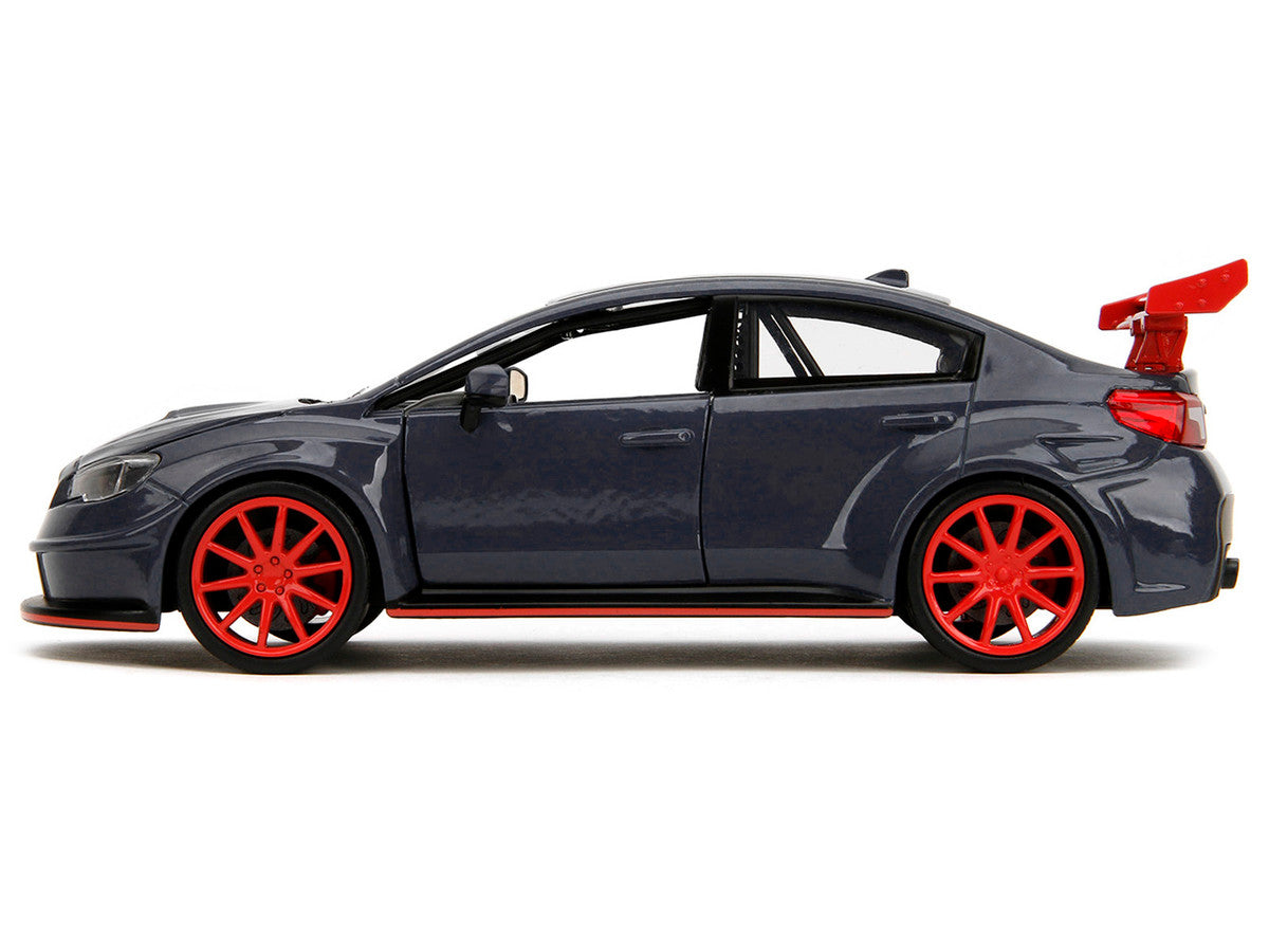 2016 Subaru WRX STI Widebody Dark Blue and Yuji Itadori Diecast Figure "Jujutsu Kaisen" (2020–2023) TV Series "Anime Hollywood Rides" Series 1/24 Diecast Model Car by Jada LuxuryLifeWay Online Store