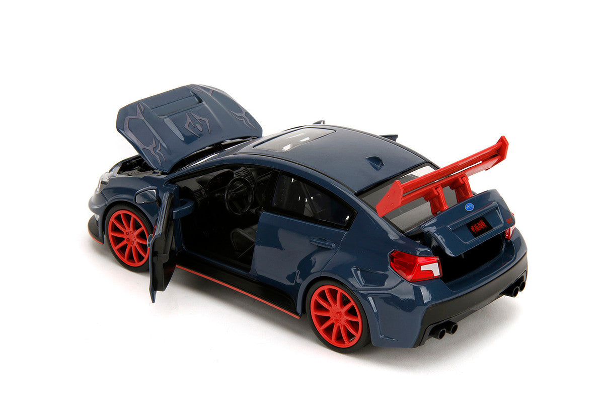 2016 Subaru WRX STI Widebody Dark Blue and Yuji Itadori Diecast Figure "Jujutsu Kaisen" (2020–2023) TV Series "Anime Hollywood Rides" Series 1/24 Diecast Model Car by Jada LuxuryLifeWay Online Store