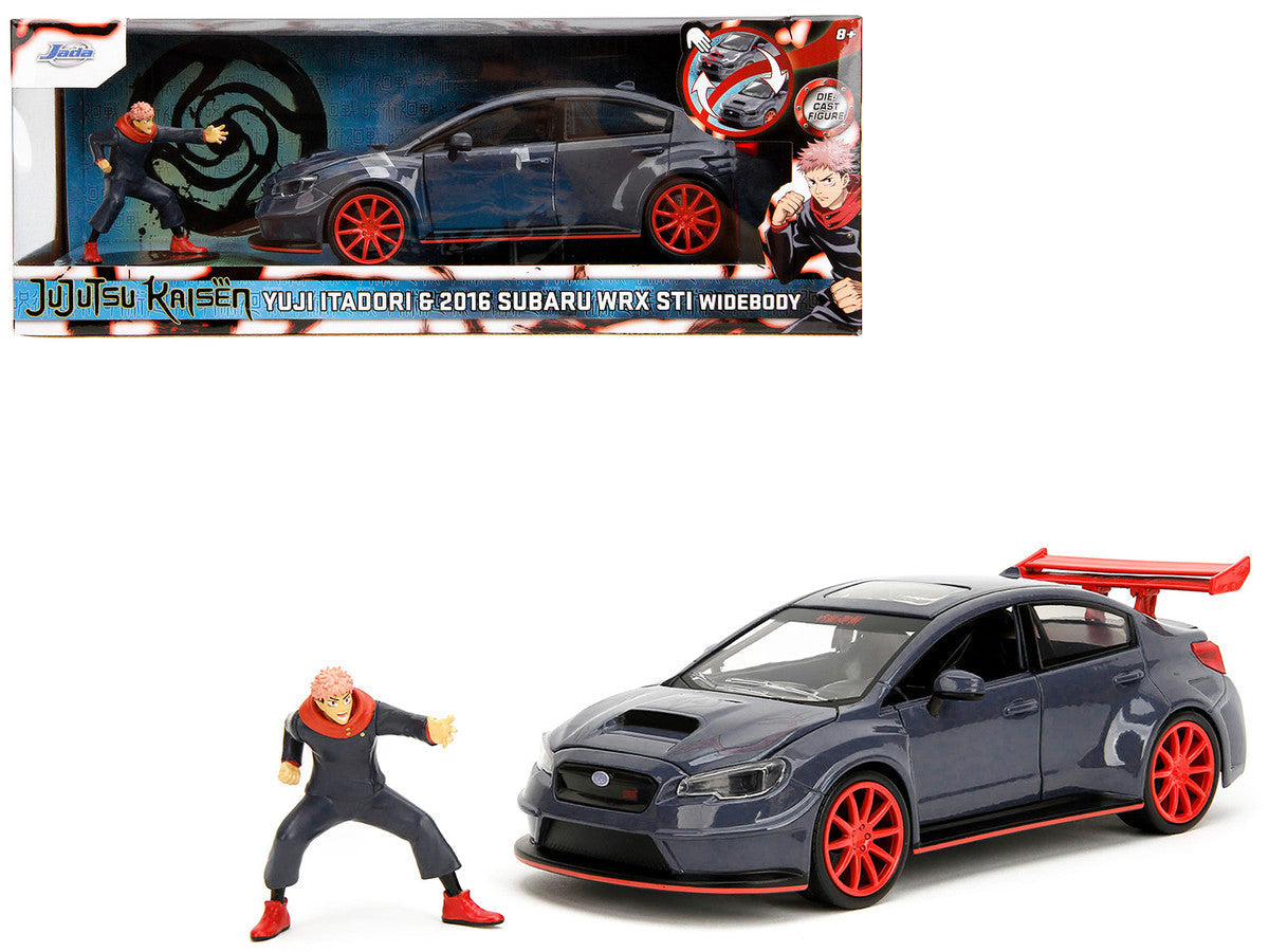 2016 Subaru WRX STI Widebody Dark Blue and Yuji Itadori Diecast Figure "Jujutsu Kaisen" (2020–2023) TV Series "Anime Hollywood Rides" Series 1/24 Diecast Model Car by Jada LuxuryLifeWay Online Store