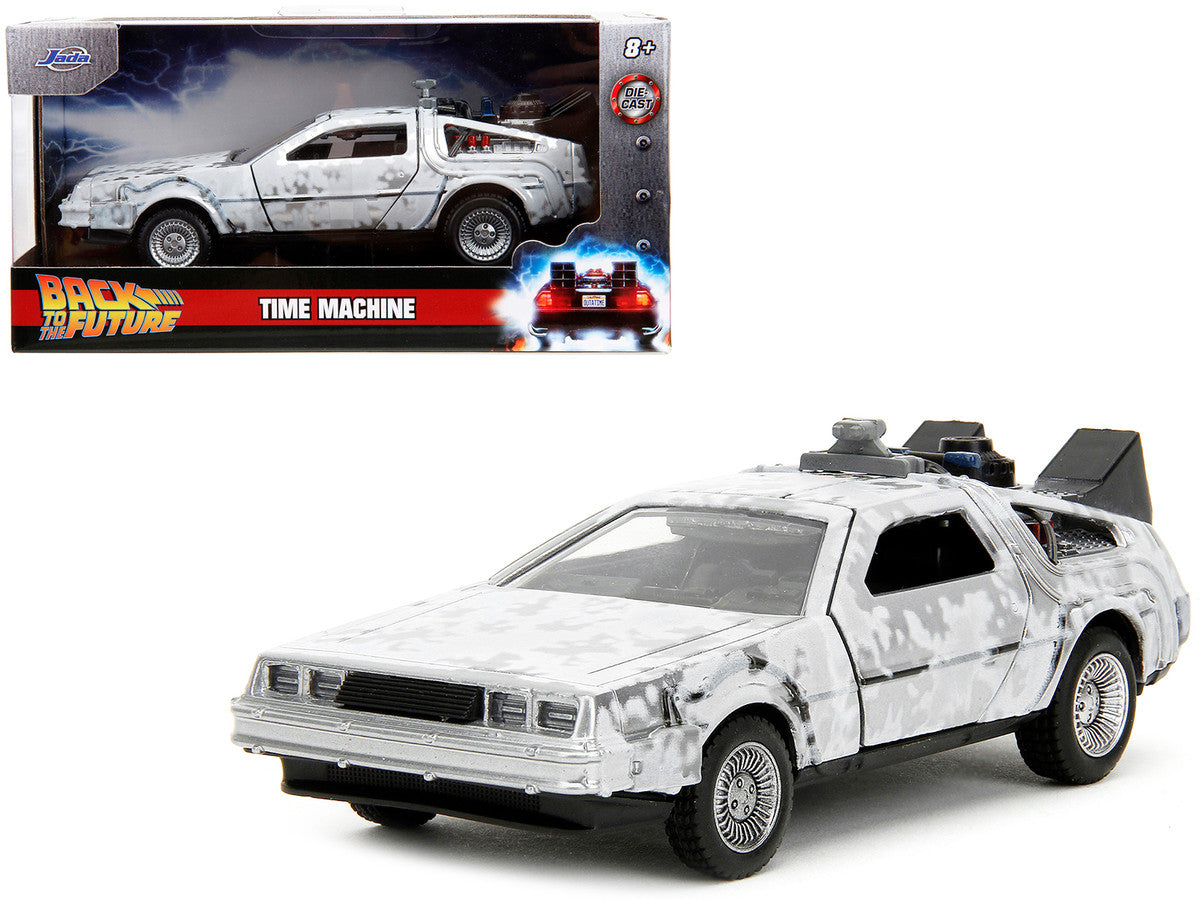 DMC DeLorean Time Machine Brushed Metal (Frost Version) "Back to the Future" (1985) Movie "Hollywood Rides" Series 1/32 Diecast Model Car by Jada LuxuryLifeWay Online Store