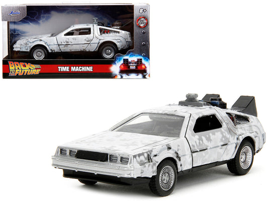 DMC DeLorean Time Machine Brushed Metal (Frost Version) "Back to the Future" (1985) Movie "Hollywood Rides" Series 1/32 Diecast Model Car by Jada LuxuryLifeWay Online Store