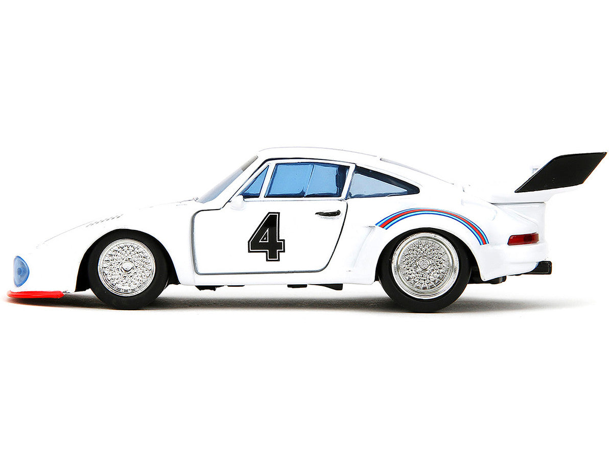Porsche 935 Turbo #4 "Jazz" White with Blue and Red Stripes "Transformers" "Hollywood Rides" Series 1/32 Diecast Model Car by Jada LuxuryLifeWay Online Store
