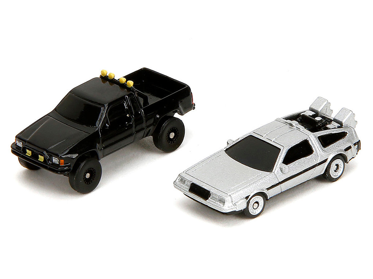 Hill Valley Courthouse Diorama with Black Pickup Truck and Delorean "Back to the Future" (1985) Movie "Nano Scene" Series Model by Jada LuxuryLifeWay Online Store