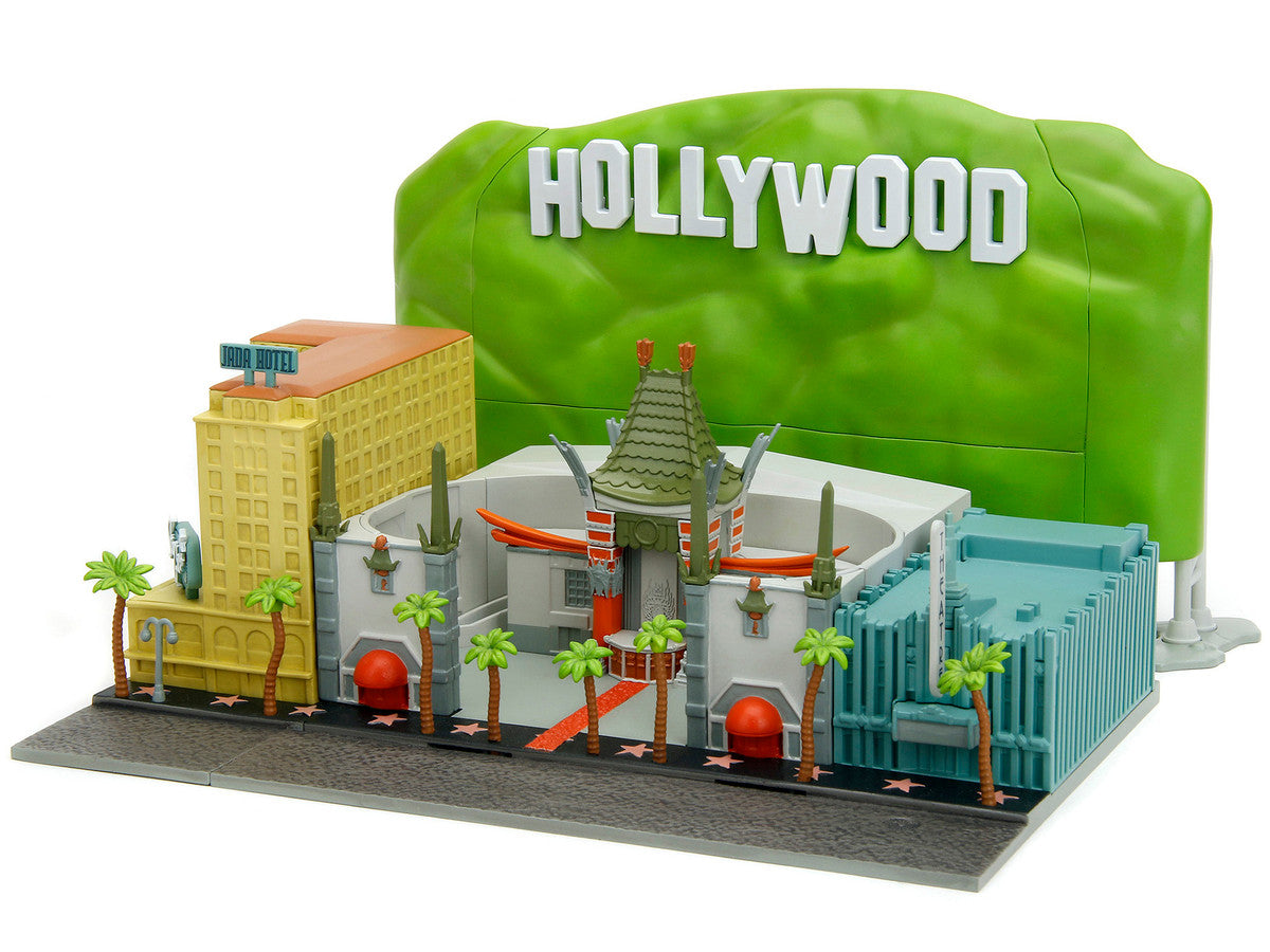 "Hollywood 100" Walk of Fame Diorama with Pink Convertible and Double-Decker Bus "Nano Scene" Series model by Jada LuxuryLifeWay Online Store