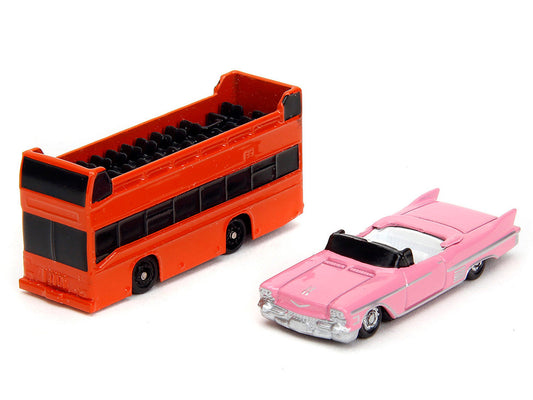 "Hollywood 100" Walk of Fame Diorama with Pink Convertible and Double-Decker Bus "Nano Scene" Series model by Jada LuxuryLifeWay Online Store